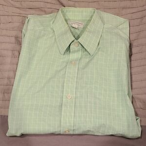 Banana Republic Mint Checkered Dress Shirt